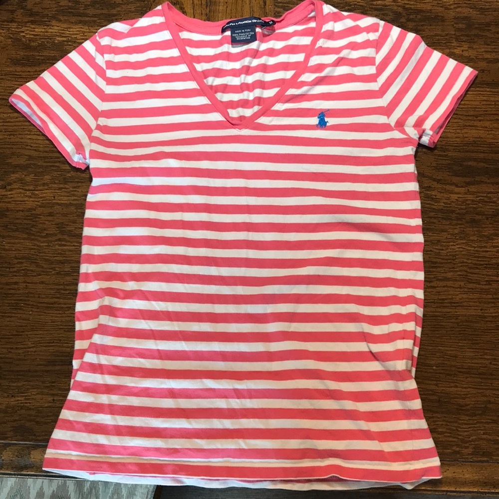 Ralph Lauren women’s polo v neck tee shirt Size M